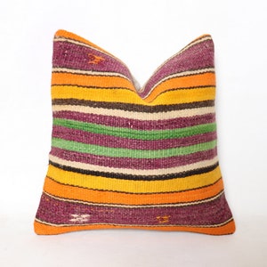 Kilim Pillow 16X16,Cushion Cover,Boho Pillow,Tribal Pillow,Kilim Pillow Case,Handmade Pillow,Kilim Pillow Case,Turkish Kilim Pillow,Kilim 26