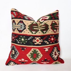 Kilim Pillow ,Kilim Pillow Case,20x20 Turkish Kilim Pillow,Handmade Pillow,Cushion Cover,Ethnic Pillow,Boho Pillow,Anatolian Pillow      *30