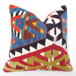 Kilim Pillow 16X16,Cushion Cover,Boho Pillow,Tribal Pillow,Kilim Pillow Case,Handmade Pillow,Kilim Pillow Case,Turkish Kilim Pillow,Kilim 26