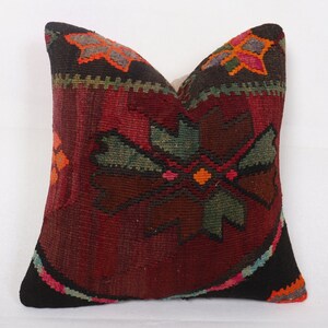 Kilim Pillow 16X16,Cushion Cover,Boho Pillow,Tribal Pillow,Kilim Pillow Case,Handmade Pillow,Kilim Pillow Case,Turkish Kilim Pillow,Kilim 26