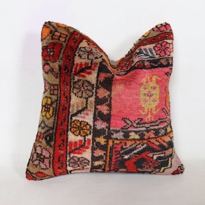 Kilim Pillow 16X16,Cushion Cover,Boho Pillow,Tribal Pillow,Kilim Pillow Case,Handmade Pillow,Kilim Pillow Case,Turkish Kilim Pillow,Kilim 26