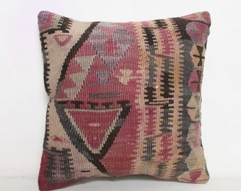 Kilim Pillow,Turkish Anatolian Pillow Cover,Handmade Pillow,Cushion Cover,16x16 40x40,Kilim Pillow Case,Tribal Pillow, Cushion Cover 28*