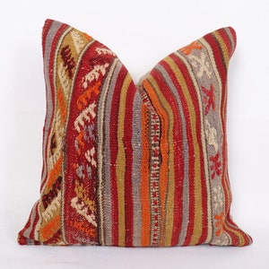 Kilim Pillow 20X20,Kilim Pillow Case,Turkish Pillow Cover,Kilim Pillows,Anatolian Pillow,Ethnic Pillow,Bohemian Pillow, 20x20 Pillow   *12