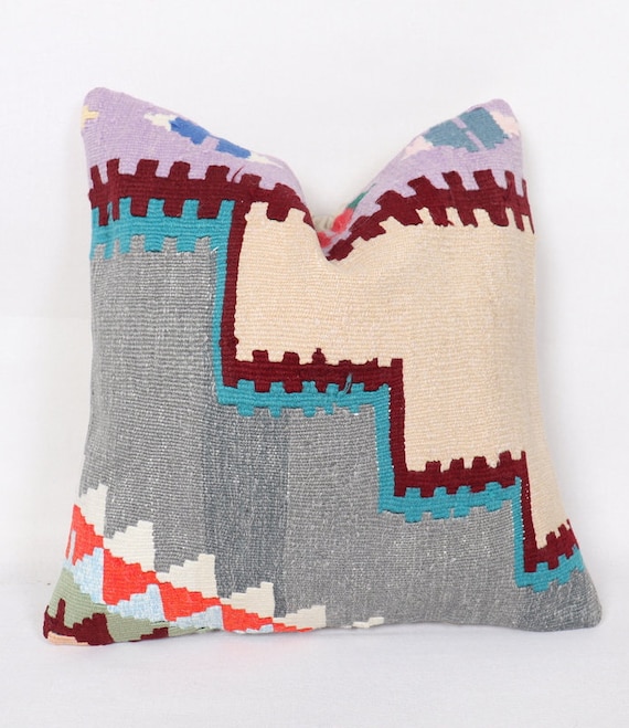 Kilim Pillow 16x16,cushion Cover,boho Pillow,tribal Pillow,kilim