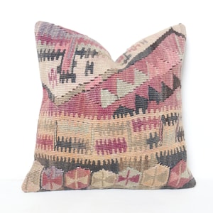 Kilim Pillow 16X16,Cushion Cover,Boho Pillow,Tribal Pillow,Kilim Pillow Case,Handmade Pillow,Kilim Pillow Case,Turkish Kilim Pillow,Kilim 26