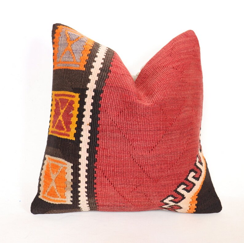 Kilim Pillow 16X16,Cushion Cover,Boho Pillow,Tribal Pillow,Kilim Pillow Case,Handmade Pillow,Kilim Pillow Case,Turkish Kilim Pillow,Kilim 33