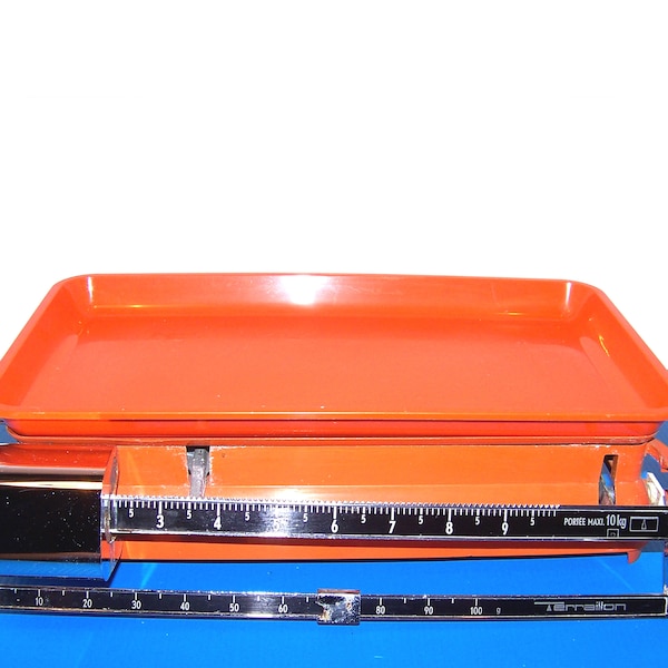 Teraillon orange household kitchen scale - Vintage 70s vintage made in France