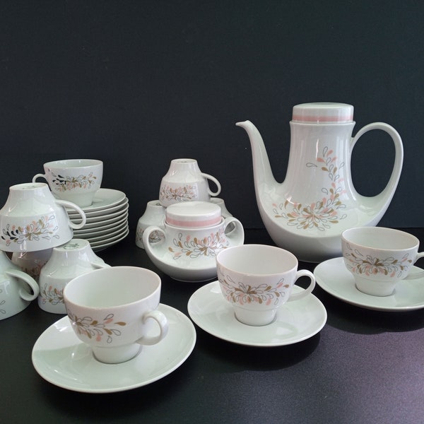 Service 27 pièces à thé en Porcelaine de Bavière Seltmann Weiden style "Marina" 1970s