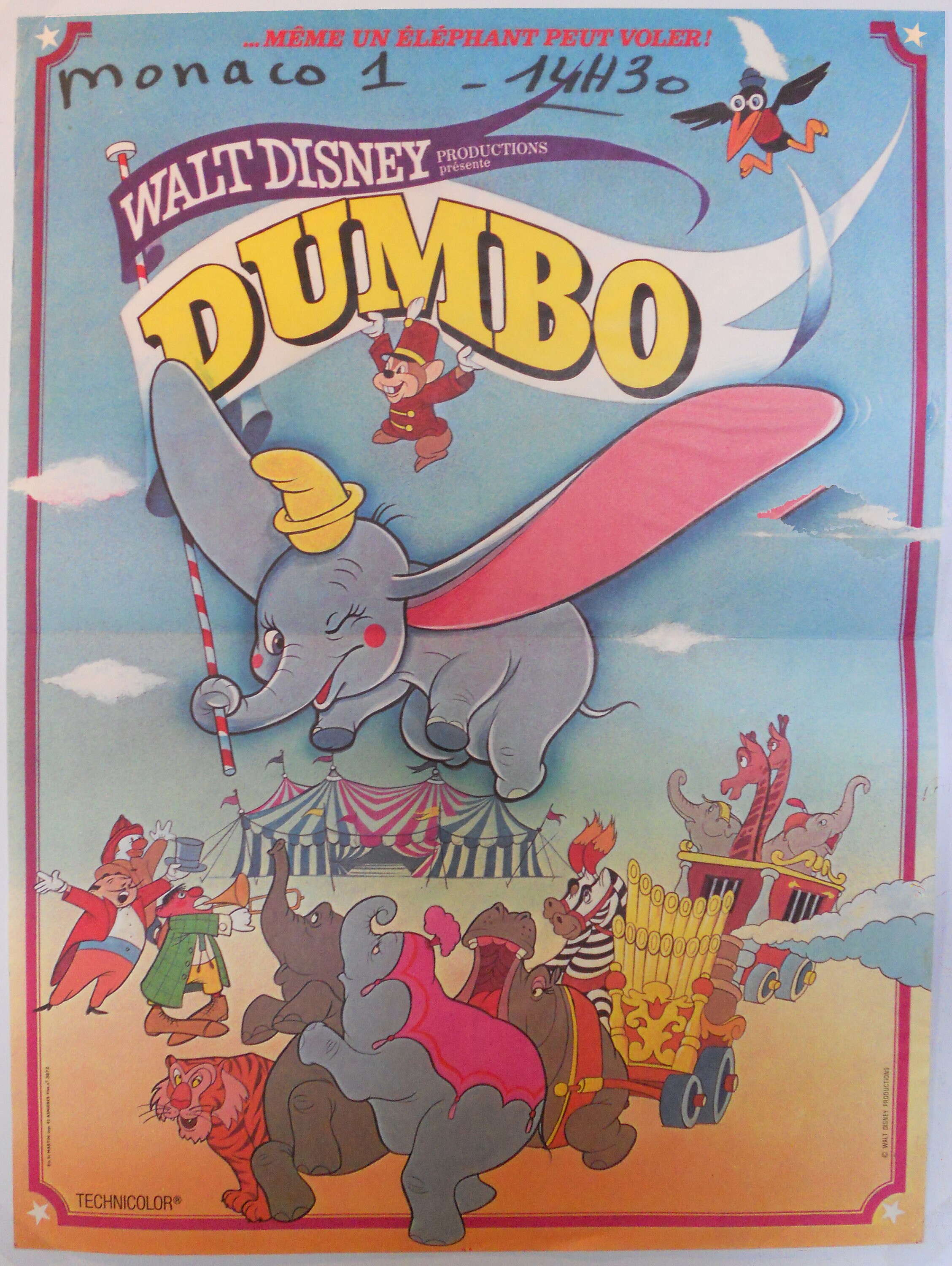 Official movie poster Walt Disney Dumbo 1947 | Etsy
