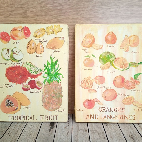 Tableaux peinture fruits tropicaux