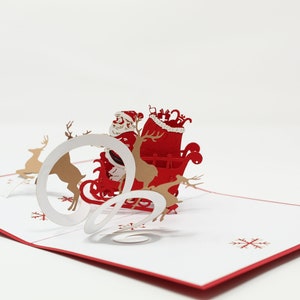 Santa on a Sleigh w/ Gifts Pop Up Card