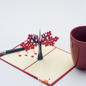 Fall Love Tree Pop Up Card