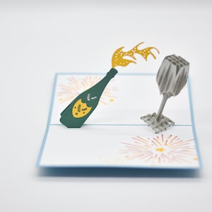 Carte Pop Up Célébration Champagne