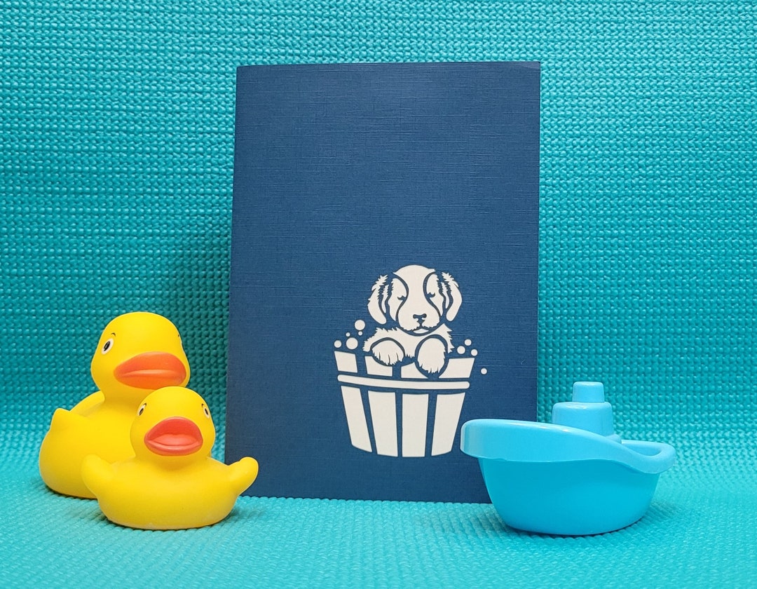 Dog Bath Pop up Card Etsy