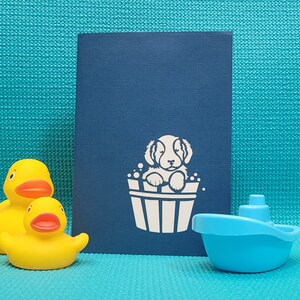 Carte pop-up pour bain de chien