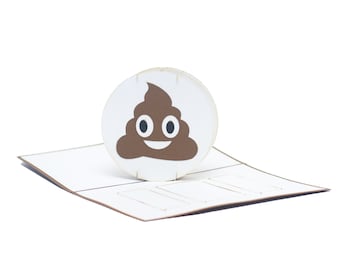Tarjeta emergente emoji de caca