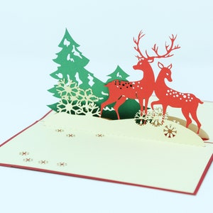 Reindeer Christmas Pop Up Card