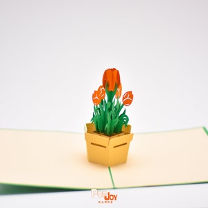Carte pop up bouquet de fleurs de tulipes