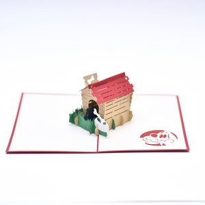 Carte pop-up pour niche pour chien