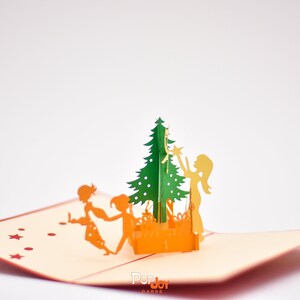 Christmas Tree Decorating Pop up Card