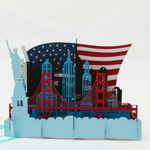 Carte pop-up USA Lady Liberty