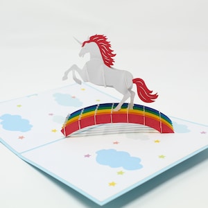 Carte pop-up licorne