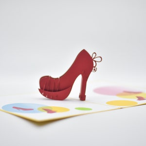 Red Heels Pop Up Card (yellow cover)
