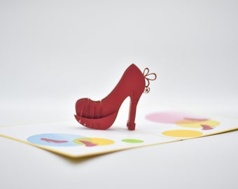 Red Heels Pop Up Card (yellow cover)