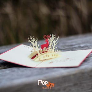 Reindeer in the Woods Pop Up Card