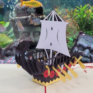 Carte Pop Up Bateau Pirate Viking