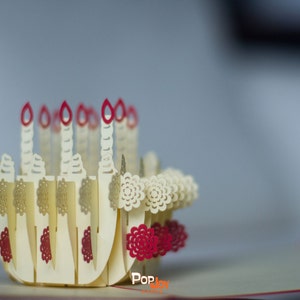Verjaardagstaart 3D pop-upkaart