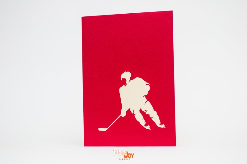 Hockey Pop Up Card Red
