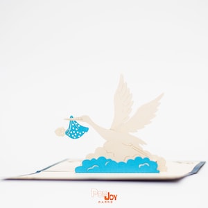 New Born Baby with Stork Pop Up Card