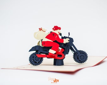 Motorcycle Santa Pop Up Card