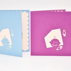 New Born Baby in Stroller Pop Up Card