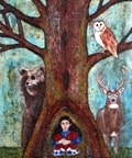 Safe at Home: Encaustic Art Giclee Print