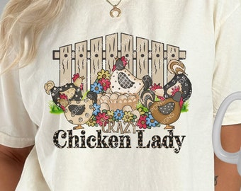 Crazy Chicken Lady T-Shirt Mug Sublimation Design, Instant Digital Download