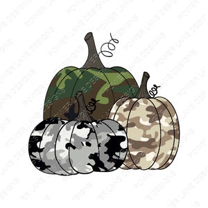Camo Pumpkins Sublimation Design, Camouflage Pumpkins, Fall, Pumpkins, Pumpkin Clipart, Customize to Sell - PNG - Digital Download