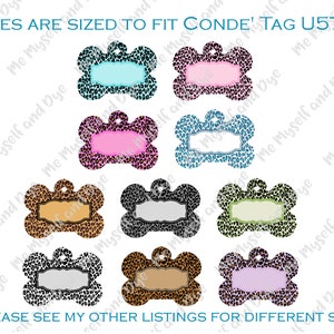Pet ID Tags - Dog Tag Designs - 10 Blanks - Leopard Print - Conde U5771 ...