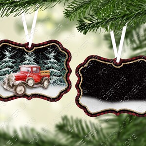 Sublimation Design - Christmas - Benelux - Ornament Design - Christmas Ornament - Vintage Red Truck - Farmhouse Truck - Instant Download
