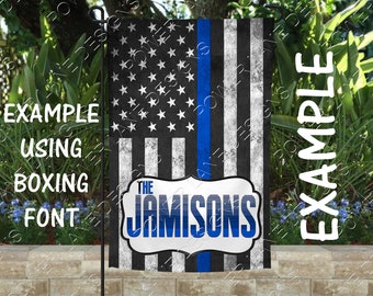 Garden Flag - Support Flag - Law Enforcement - Police - Thin Blue Line - Digital Download - Sublimation Design -Sublimation PNG Download