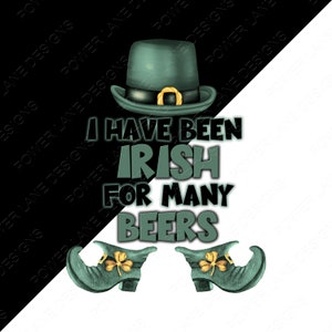 Irish For Many Beers, St Patrick&#39;s Day Sublimation PNG, Leprechaun Hat Shoes, Sublimation Design, PNG, Instant Digital Sublimation Download