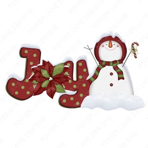 Cheerful Snowman, Christmas PNG Designs, JOY, Poinsettia, Candy Cane, Ornament, Sublimation Design, Digital Download, Printable Clipart
