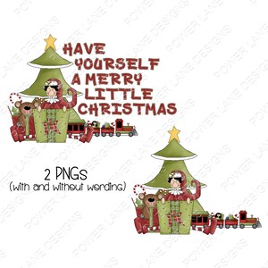 Christmas, Cute Primitive Elf, Prim Tree, 2 PNGs, PNG Designs, Ornament, Sublimation Design, Digital Download, Printable Clipart