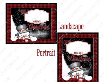 Weihnachten Sublimation Design, Tage bis Weihnachten, Weihnachten Countdown, 8 x 10 Stand, PNG, Sublimation Design, digitale Sublimation Download