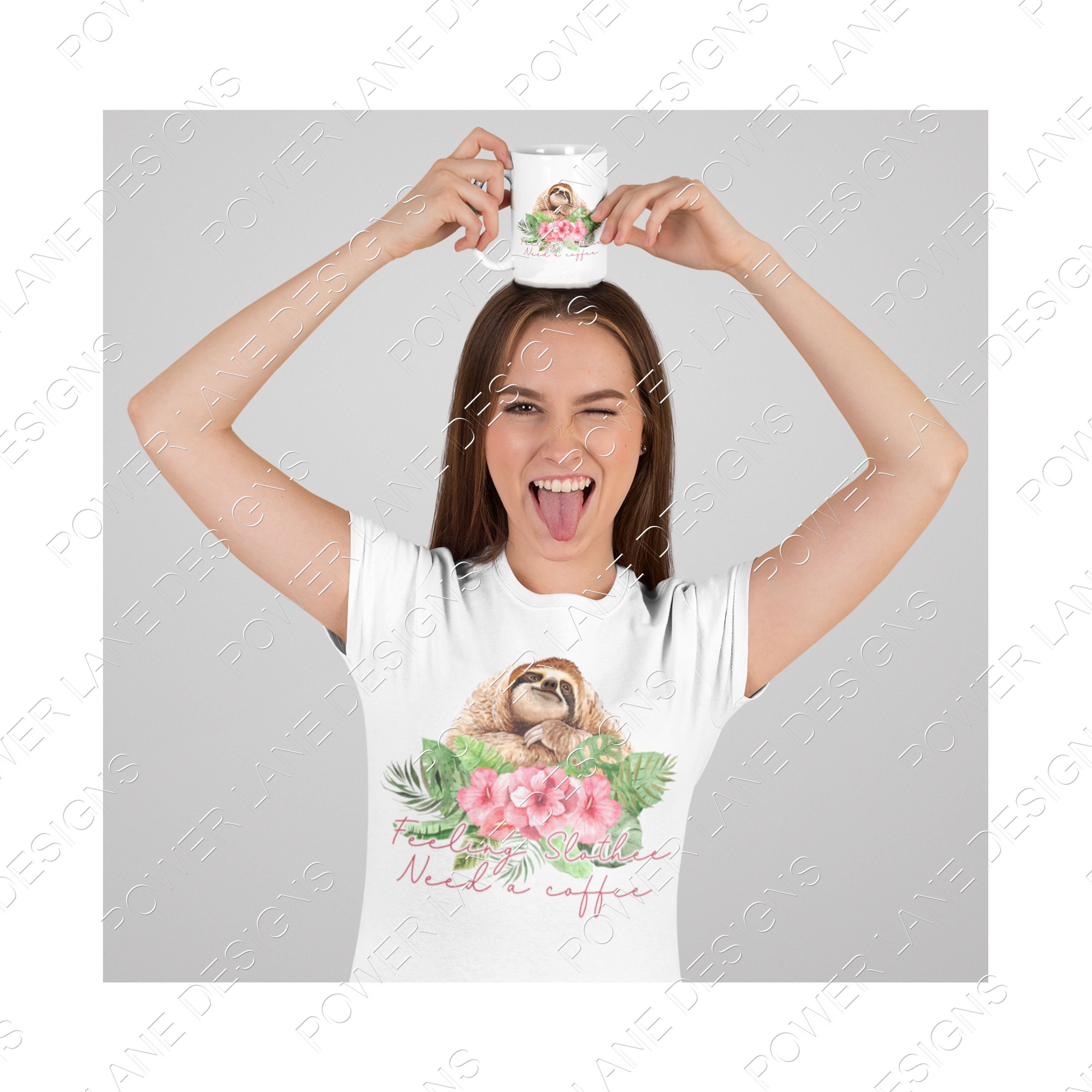 Feeling Slothee Need a Coffee Sublimation Design, Sublimation, Sloth ...