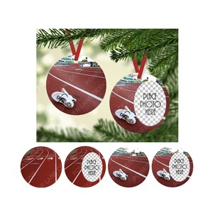 3" Round Photo Track Ornament Design - Christmas Sublimation Design - Instant Download