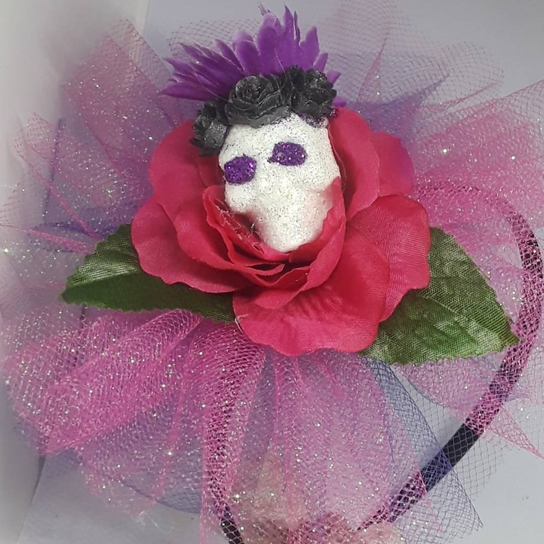 gift for her brides gift women/'s gift Fascinator headband sugar skull costume accessories, fascinator headband