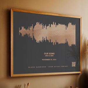 Arte sonora in lamina d'oro rosa: regalo personalizzato con canzone o registrazione vocale con codice QR, ricordo per l'anniversario