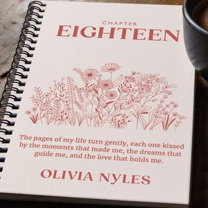 18th Birthday Gift, Custom Name Journal, Chapter 18 Birthday Journal, Turning Eighteen Notebook, Personalised Bday Present For Bestie